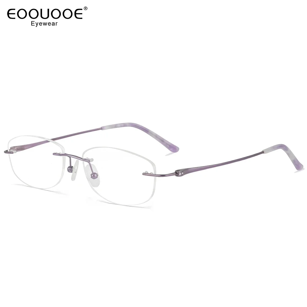 

52 мм женские титановые очки без оправы очки для близорукости оправа оптика рецептурные линзы прогрессивное чтение