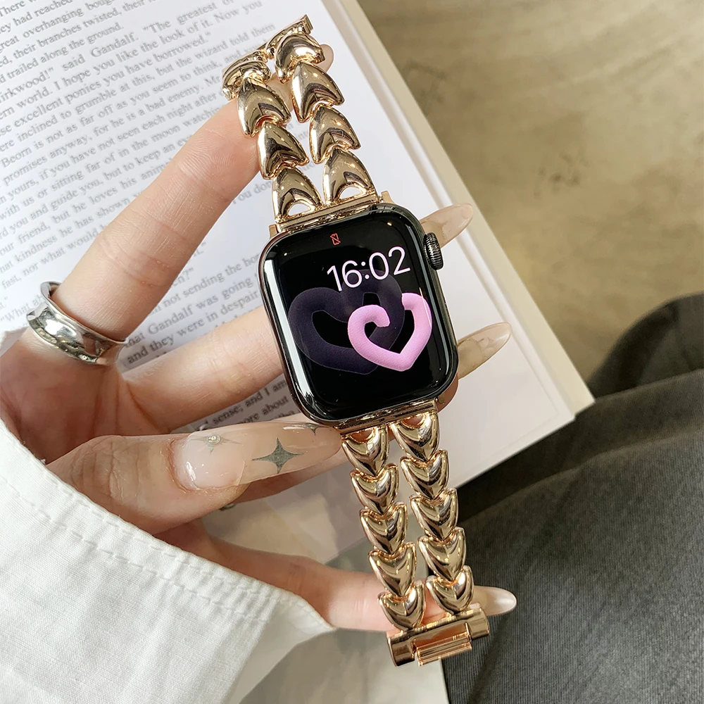 Women Rose Gold Bracelet for Apple Watch Strap 45mm 44mm 42mm 41mm 40mm Cute Band for IWatch 8 7 6 5 4 Se Ultra 49mm Wristband
Women Rose Gold Bracelet for Apple Watch Strap 45mm 44mm 42mm 41mm 40mm Cute Band for IWatch 8 7 6 5 4 Se Ultra 49mm Wristband