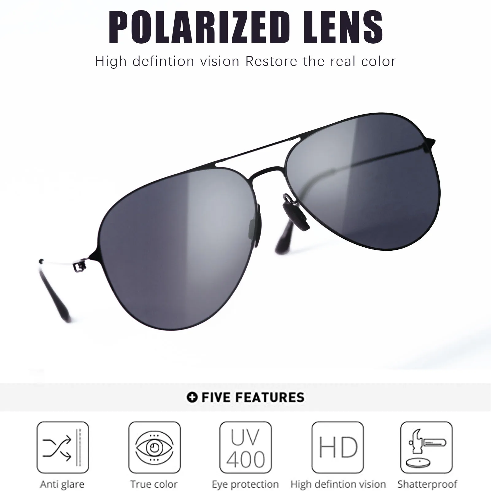 

Nylon Polarized Titanium ultra-thin design Sunglasse Lenses Color Vintage 100% UV Resistant Travel Aviator Glasses