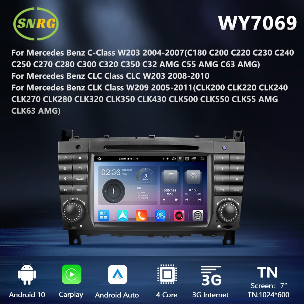 SNRG Radio 2 Din Android For Mercedes Benz C W203 CLC CL203 CLK W209 Bluetooth Carplay Auto MP3 MP5 Multimedia Player Car Stereo
SNRG Radio 2 Din Android For Mercedes Benz C W203 CLC CL203 CLK W209 Bluetooth Carplay Auto MP3 MP5 Multimedia Player Car Stereo