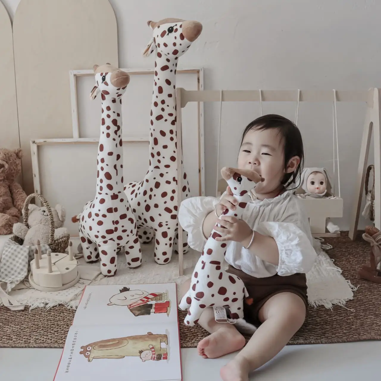 

Имитация жирафа, плюшевая игрушка, мультяшное мягкое набивное животное, жираф, плюшевая кукла для сна, игрушка для мальчика, девочки, подарок на день рождения, детская игрушка