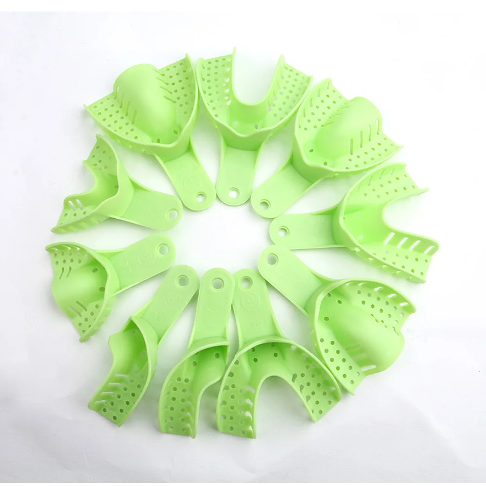 10pcs/Box Dental Green Impression Trays Plastic Material Teeth Holder Oral Care Tools Dentistry Occlusal Tray Accessories
10pcs/Box Dental Green Impression Trays Plastic Material Teeth Holder Oral Care Tools Dentistry Occlusal Tray Accessories