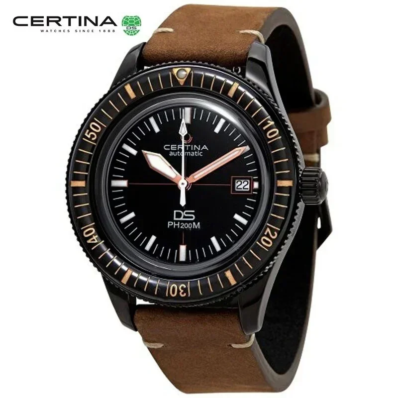 

Часы наручные Certina DS PH200M Мужские кварцевые, роскошные деловые повседневные модные водонепроницаемые с большим циферблатом и кожаным ремешком