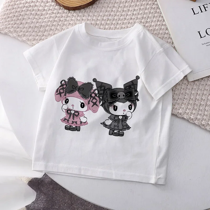 Kuromi Children's T-shirt Kawaii Sanrio Anime T Shirts Cinnamoroll Melody Cartoons Casual Clothes Y2k Tee Shirt Kid Girl Boy Top
Kuromi Children's T-shirt Kawaii Sanrio Anime T Shirts Cinnamoroll Melody Cartoons Casual Clothes Y2k Tee Shirt Kid Girl Boy Top