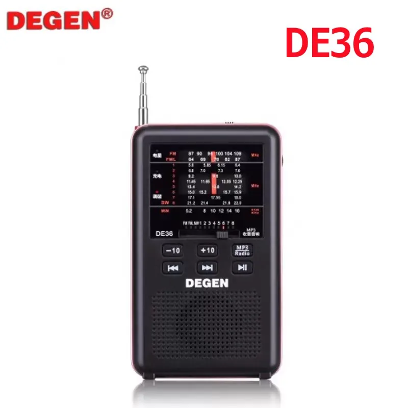 

Degen DE36 FM/MW/SW Radio DSP Digital Tuning Receiver Portable Radio TF Card Music Play