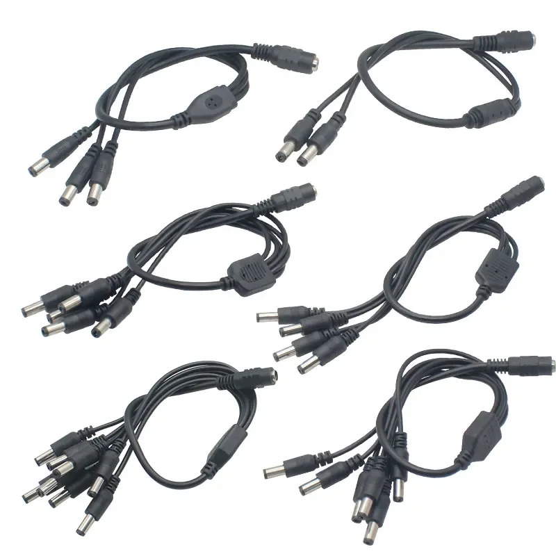 DC Power Jack 5.5x2.1mm DC Power Cable 1 Female to 2,3,4,5,6,8 Male Plug Splitter Adapter for Security CCTV Camera and LED Strip
DC Power Jack 5.5x2.1mm DC Power Cable 1 Female to 2,3,4,5,6,8 Male Plug Splitter Adapter for Security CCTV Camera and LED Strip
