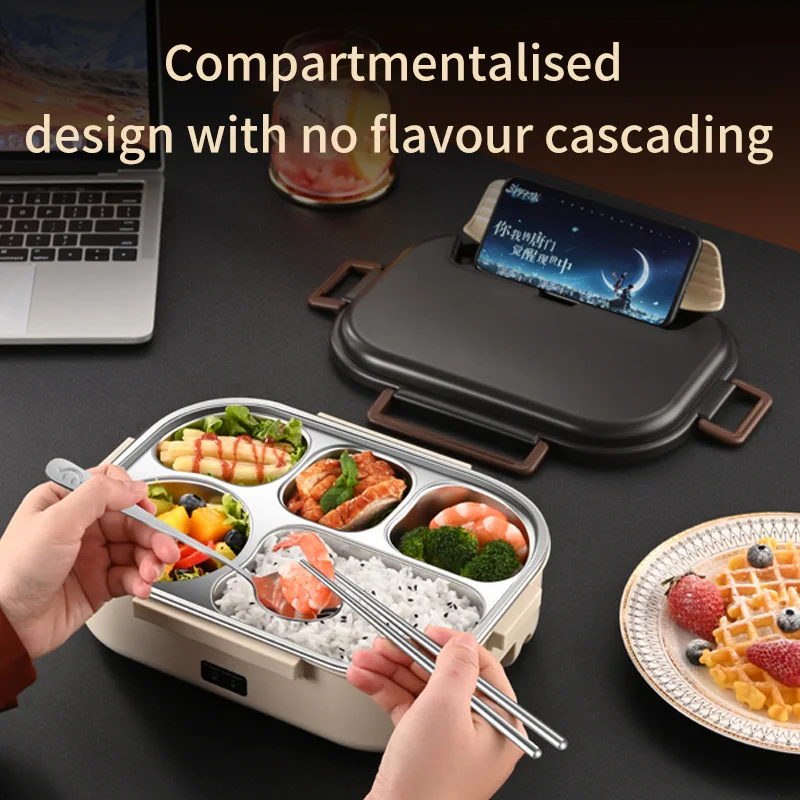 

Stainless Steel Food Insulation Bento Lunch Box Electric Heated Lunch Boxes Home Car Keep Warm Lunch Box 1.2L, 12V/220V