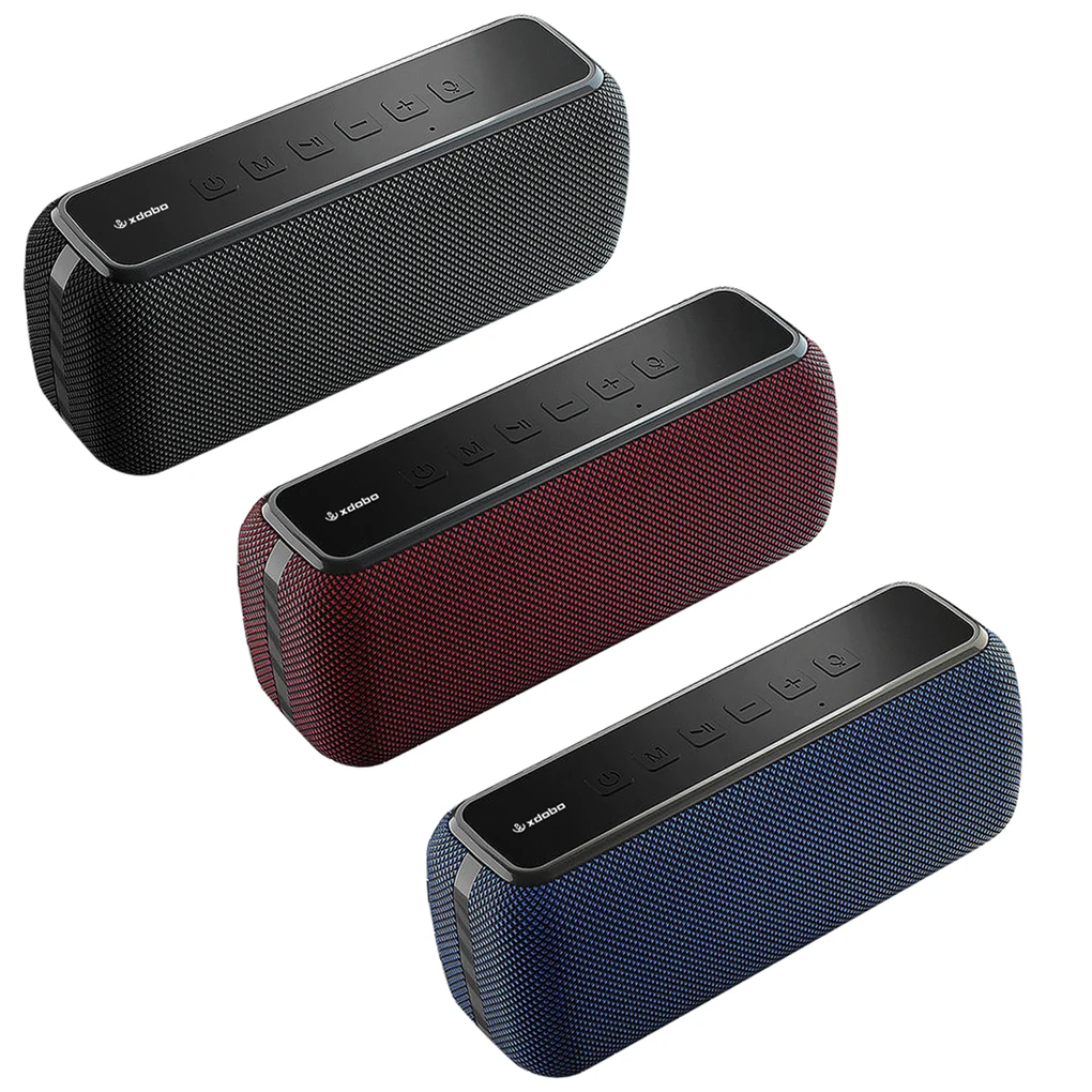 

XDOBO Bluetooth 5.0 Speaker Type-c Rechargeable Sound Box Waterproof 60W 3D Stereo Sound Speaker, Black Blue