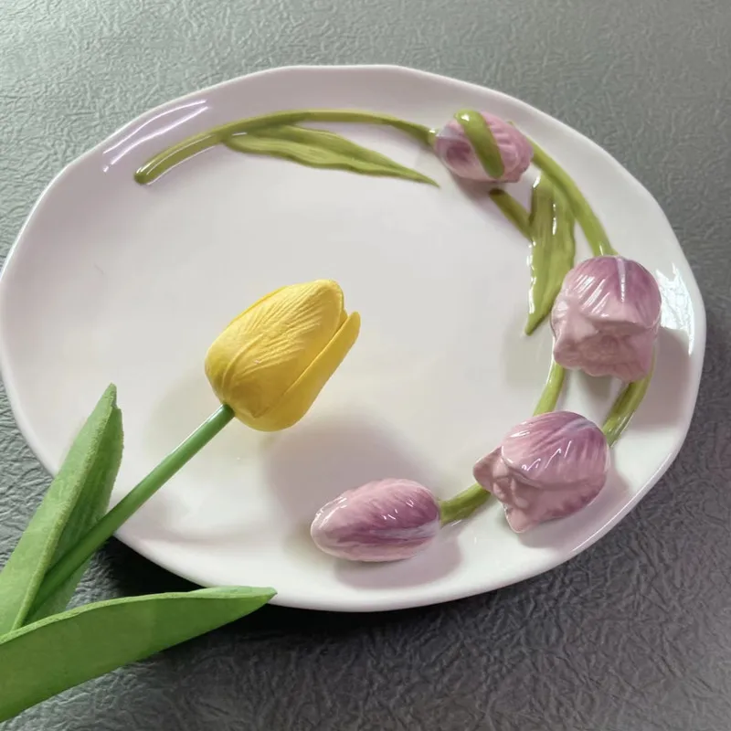 Hand Painted Relief Tulip Ceramic Plate Dishware Sushi Dessert Plate Salad Plates Diner Plate Three-dimensional Flower Tableware
Hand Painted Relief Tulip Ceramic Plate Dishware Sushi Dessert Plate Salad Plates Diner Plate Three-dimensional Flower Tableware