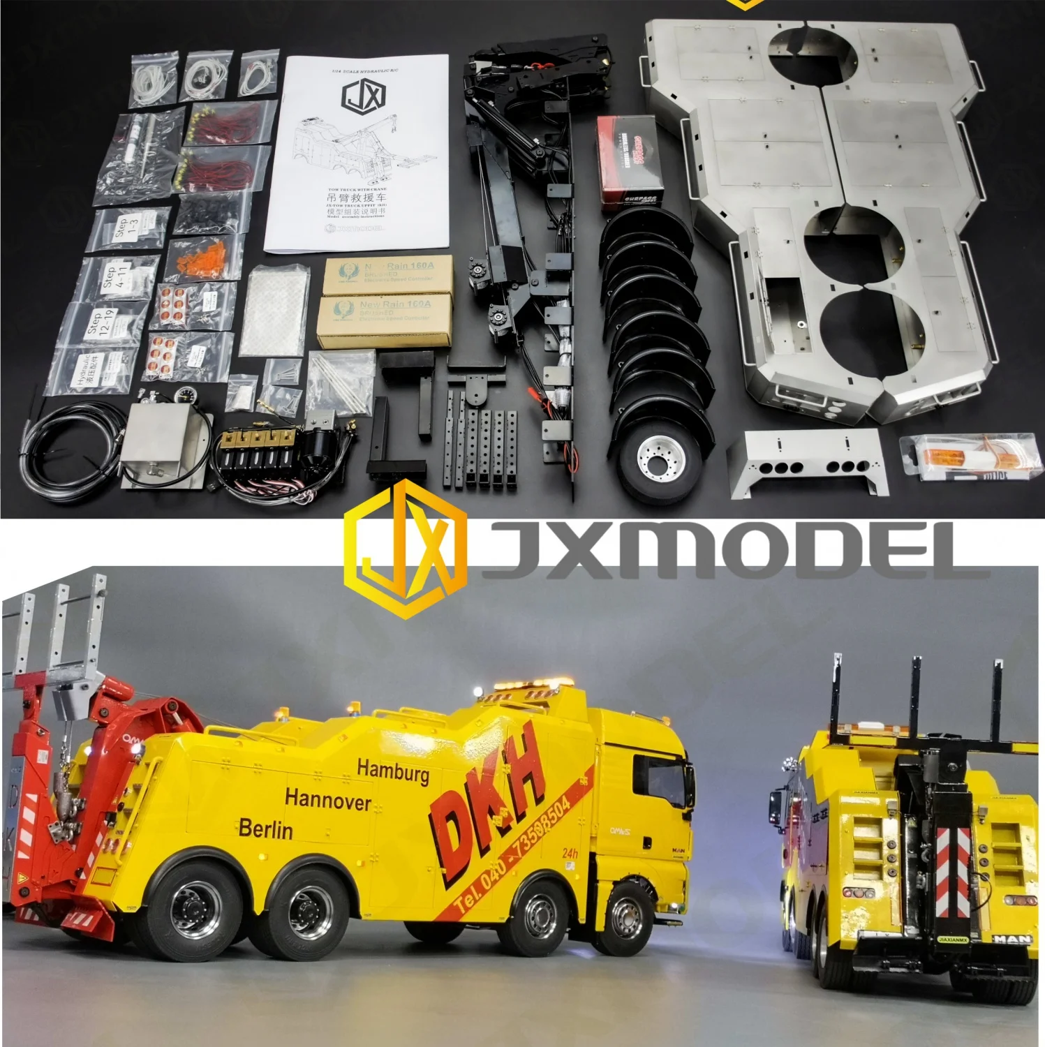 JXMODEL-RESCUE TOW TRUCK 2.0 UPFIT KIT OF MATAL WITH HYDRAULIC CRANE For Tamiya Rc Truck Trailer Tipper For Scania Man Actros
JXMODEL-RESCUE TOW TRUCK 2.0 UPFIT KIT OF MATAL WITH HYDRAULIC CRANE For Tamiya Rc Truck Trailer Tipper For Scania Man Actros