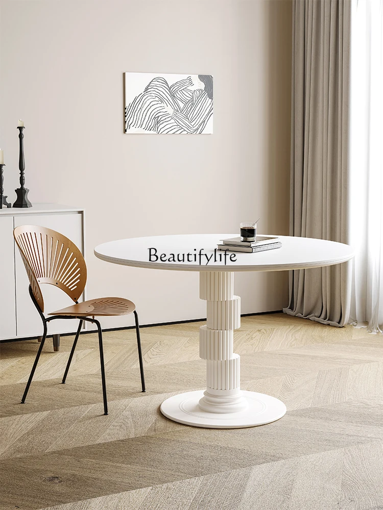 Classic Retro Round Table Roman Column Cream Style Household Modern Creative round Dining Table
Classic Retro Round Table Roman Column Cream Style Household Modern Creative round Dining Table