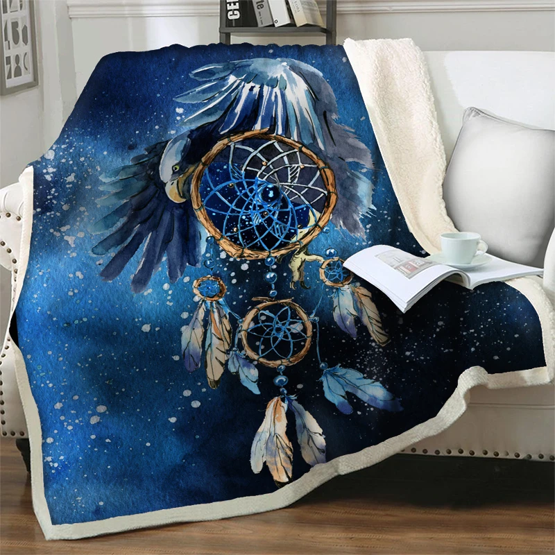 

Dream Catcher Plush Throw Blanket Girls Kids Gift Sherpa Blankets for Beds Sofa Couch Quilt Nap Cover Soft Warm Fluffy Bedspread