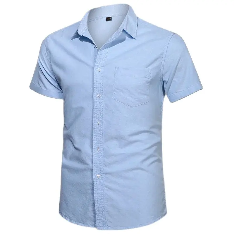 

Plus Size 4XL New High Quality Non-ironing Men's Shirt Summer Short Sleeve Solid Male Clothing Regular Fit Business Shirts