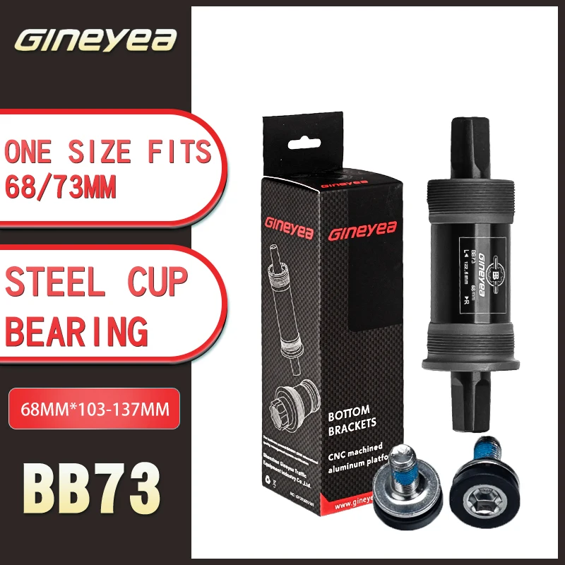 

GINEYEA BB73 68*103 107 110.5 113 116 118 120 122.5 124 126 127.5 137 MTB Bicycle Bottom Bracket Square Road Bike BB Sets