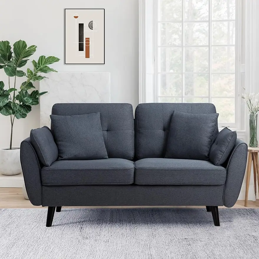 JAMFLY 63" Modern Loveseat Sofa Couch,Mid Century Couches for Living Room, Upholstered 2-Seat Love Seats with Pillow, Comfortabl
JAMFLY 63" Modern Loveseat Sofa Couch,Mid Century Couches for Living Room, Upholstered 2-Seat Love Seats with Pillow, Comfortabl