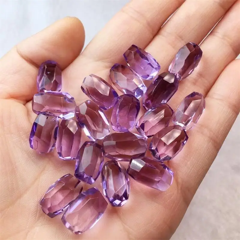 

2PCS Natural Faceted Amethyst Carving Crystal Carving Women Fashion Jewelry Healing Gemstone Holiday Gift 13-15MM