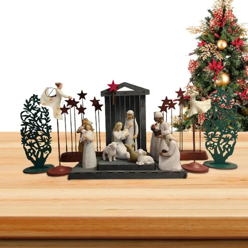 Nativity Scene Figures 17Pcs Resin Jesus Stable Decoration Nativity Manger Figurines Christmas Ornaments For Living Room
Nativity Scene Figures 17Pcs Resin Jesus Stable Decoration Nativity Manger Figurines Christmas Ornaments For Living Room