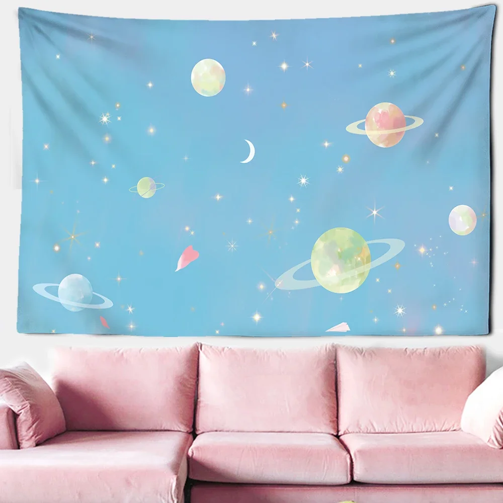 Pink Colorful Clouds Starry Tapestry Moon Starry Universe Wall Hanging Psychedelic Kawaii Room Child Dorm Home Decoration
Pink Colorful Clouds Starry Tapestry Moon Starry Universe Wall Hanging Psychedelic Kawaii Room Child Dorm Home Decoration