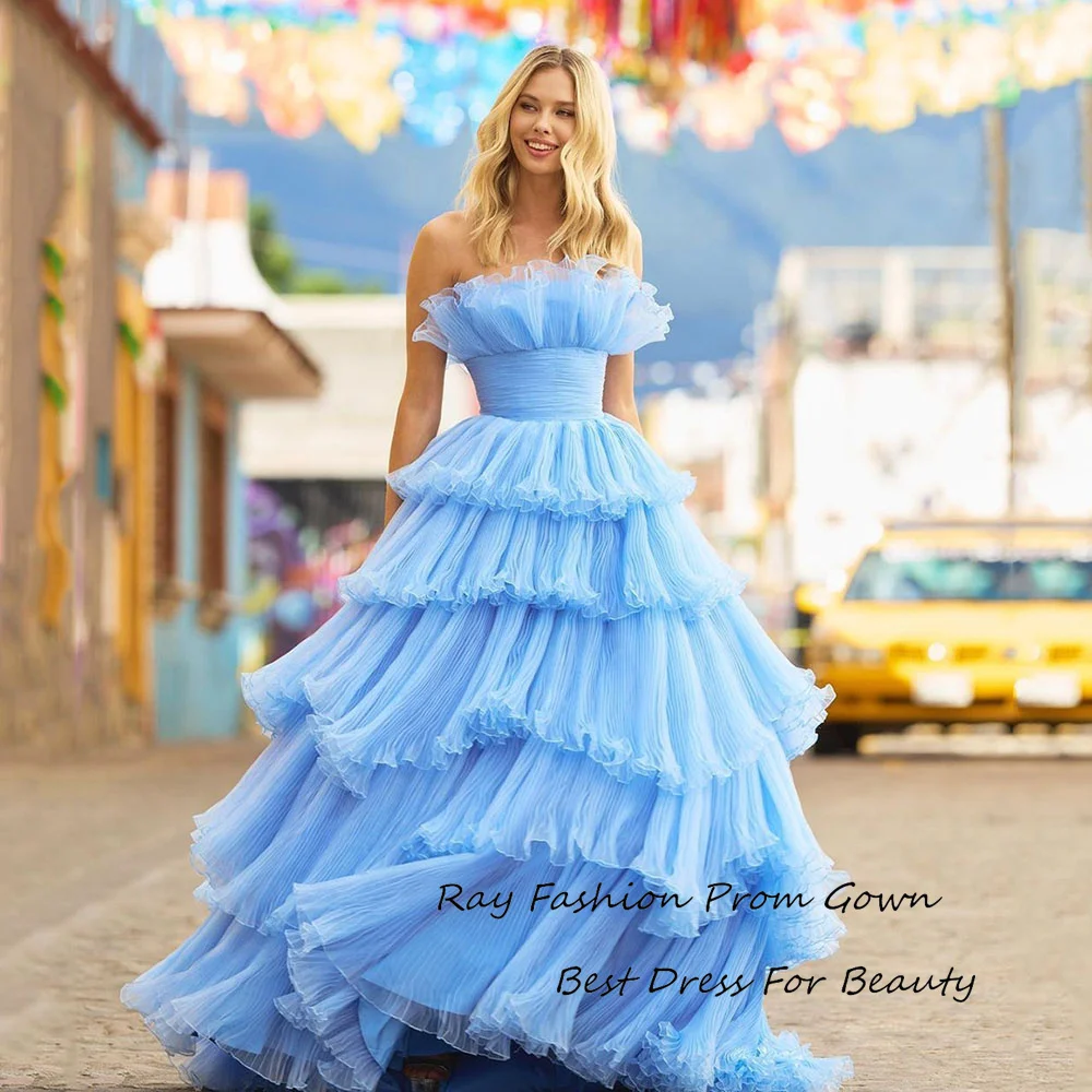 Ray Fashion 2024 Prom Dresses Strapless Backless Tiered Tulle Floor-Length Floor-Length Cocktail Party Gowns For Sexy Women
Ray Fashion 2024 Prom Dresses Strapless Backless Tiered Tulle Floor-Length Floor-Length Cocktail Party Gowns For Sexy Women