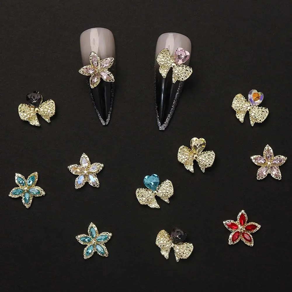 5Pcs/set Metal Flower Nail Charms Cute Bowknot Nail Art Decoration Gold Alloy Nail Accessories DIY Manicure Supplies
5Pcs/set Metal Flower Nail Charms Cute Bowknot Nail Art Decoration Gold Alloy Nail Accessories DIY Manicure Supplies