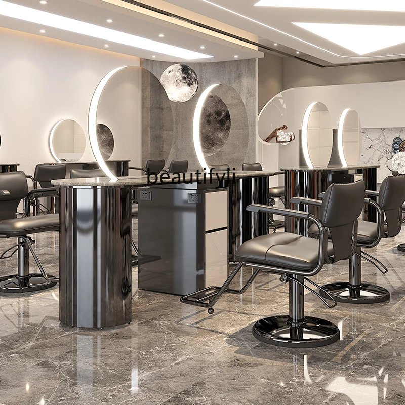 Hair Salon Dressing Table Hair Cutting Mirror Dyeing and Perming District Hot Dyeing Table Mirror Cabinet Barber Shop Mirror
Hair Salon Dressing Table Hair Cutting Mirror Dyeing and Perming District Hot Dyeing Table Mirror Cabinet Barber Shop Mirror