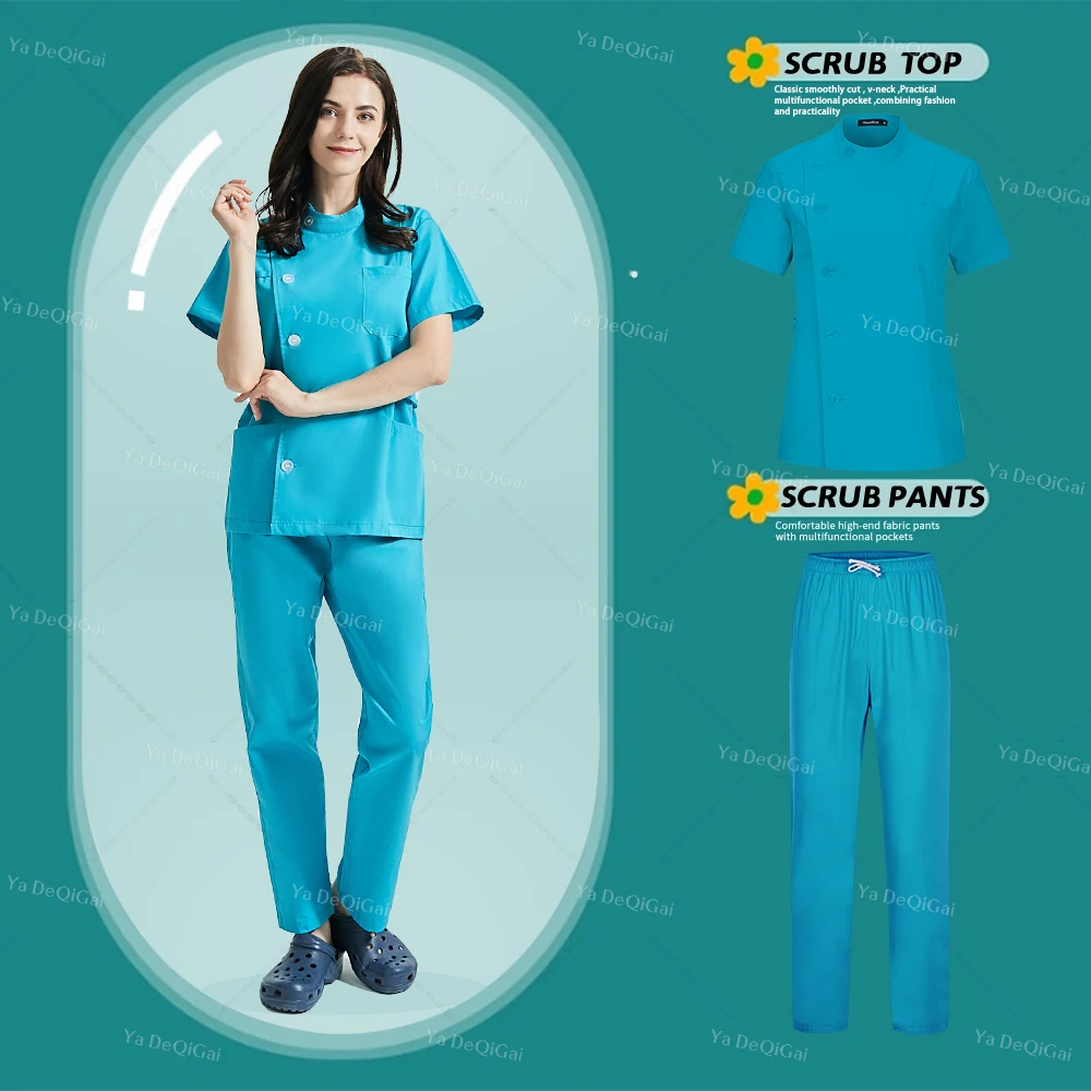 

Doctor Nurse Medical Surgical Scrubs Uniform Operating Room Pet Grooming Spa Working Clothes Dental Clinic Suits