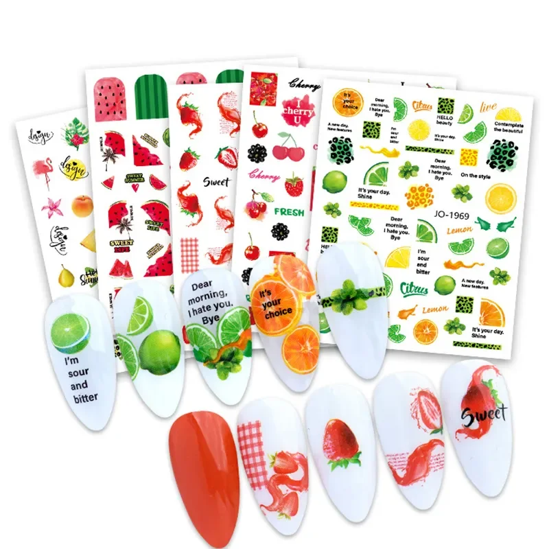 Nail Art Stickers Lemon Pineapple Watermelon Banana Strawberry Back Glue Nail Decals Nail Decoration Design Tips
Nail Art Stickers Lemon Pineapple Watermelon Banana Strawberry Back Glue Nail Decals Nail Decoration Design Tips