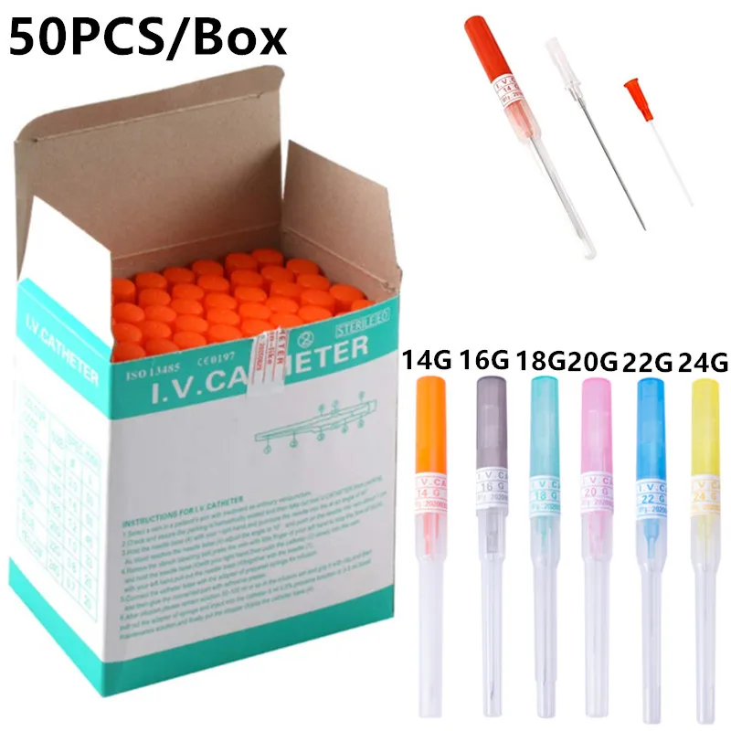 50PCS Professional IV Catheter Needles Set 14G/16G/18G/20G/22G/24G Disposable Body Piercing Needles Bulk Nose Ear Eyebrow Navel
50PCS Professional IV Catheter Needles Set 14G/16G/18G/20G/22G/24G Disposable Body Piercing Needles Bulk Nose Ear Eyebrow Navel