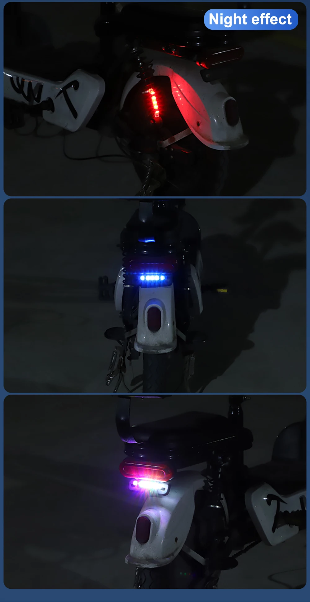 Generic Mini Wireless Red Blue Strobe Light For Motorcycle Bicycle