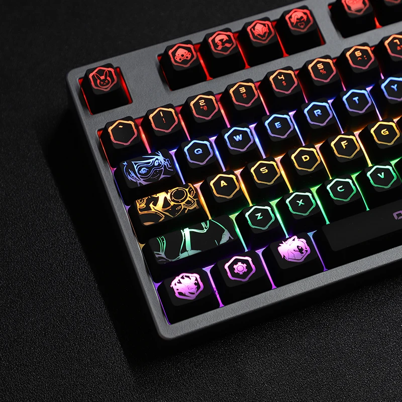Overwatch Keycaps Black Hole Coating OEM Profile For Mechanical Keyboard Cute Letter Transparency Backlit Anime 108 Key Caps Set
Overwatch Keycaps Black Hole Coating OEM Profile For Mechanical Keyboard Cute Letter Transparency Backlit Anime 108 Key Caps Set