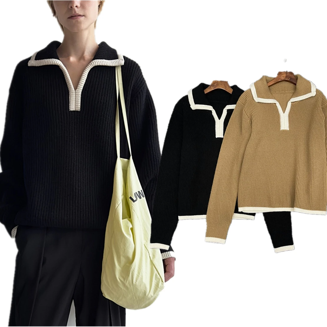 Maxduuti Nordic Minimalist Knitwear Winter Sweaters Women College Style Contrast Vintage Pullover Sweater Tops
Maxduuti Nordic Minimalist Knitwear Winter Sweaters Women College Style Contrast Vintage Pullover Sweater Tops