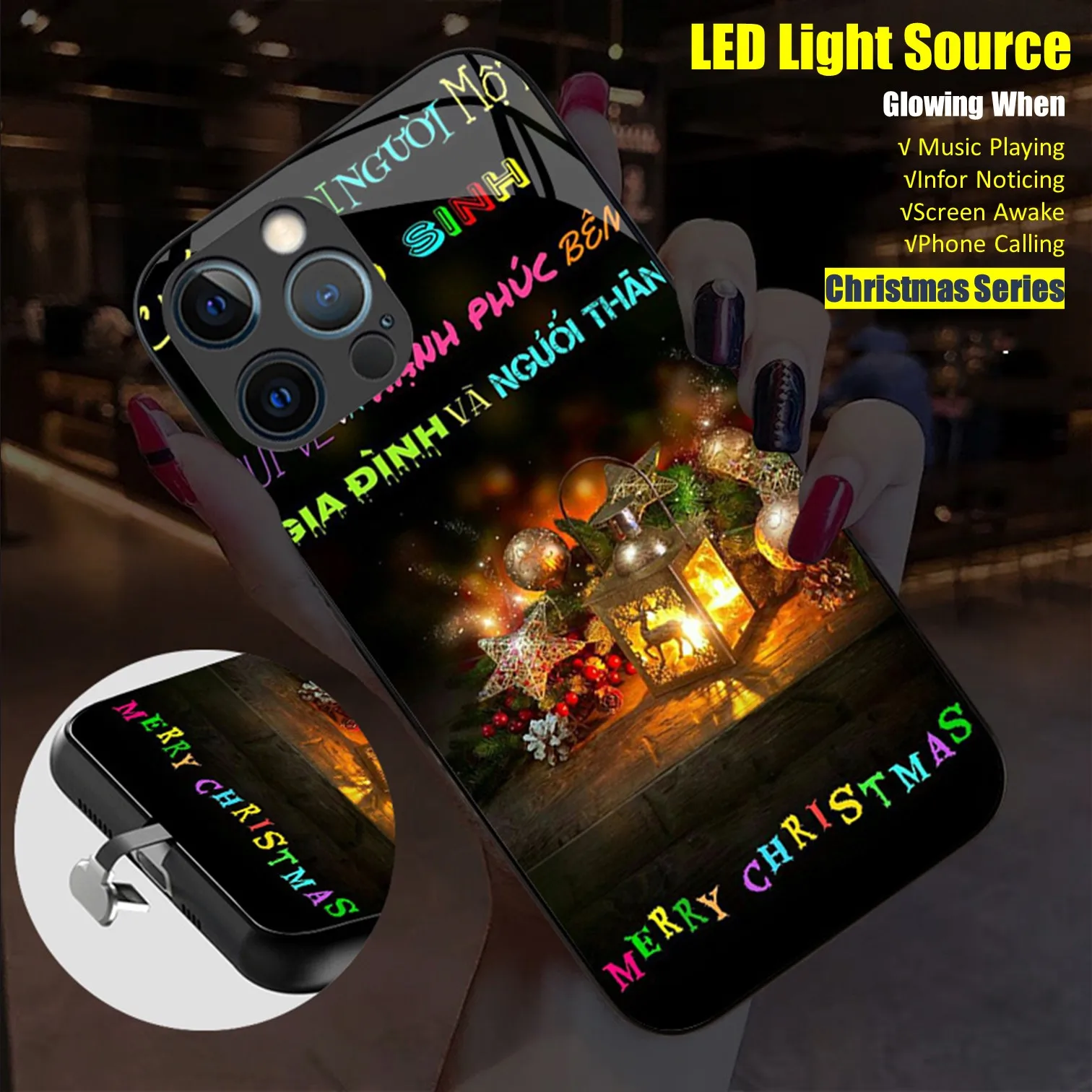 Christmas Day Gift LED Light Glowing Luminous Tempered Glass Phone Case for iPhone 11 12 13 14 15 X Xs Xr Mini Pro Max Plus
Christmas Day Gift LED Light Glowing Luminous Tempered Glass Phone Case for iPhone 11 12 13 14 15 X Xs Xr Mini Pro Max Plus