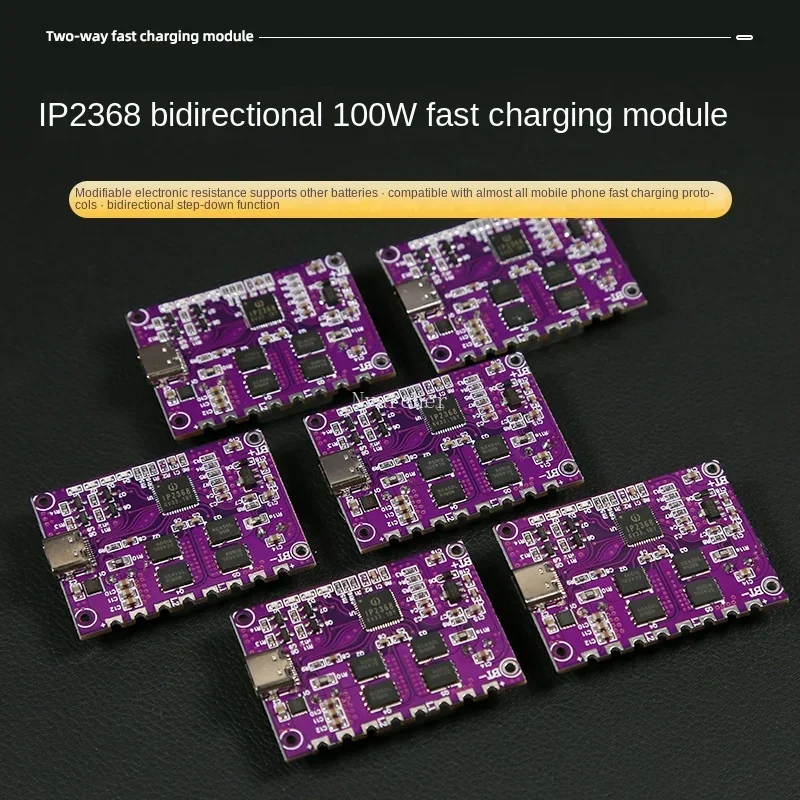 Двунаправленный 100 Вт Быстрая зарядка IP2368, внешний встроенный модуль литиевой батареи
Двунаправленный 100 Вт Быстрая зарядка IP2368, внешний встроенный модуль литиевой батареи