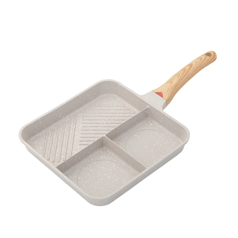 Cooker Divided-Grill Pan Non-Stick-Grill with Heat Resistant Handle 3 Section-Skillet Omelette Pan for Breakfast Pan R7UB
Cooker Divided-Grill Pan Non-Stick-Grill with Heat Resistant Handle 3 Section-Skillet Omelette Pan for Breakfast Pan R7UB
