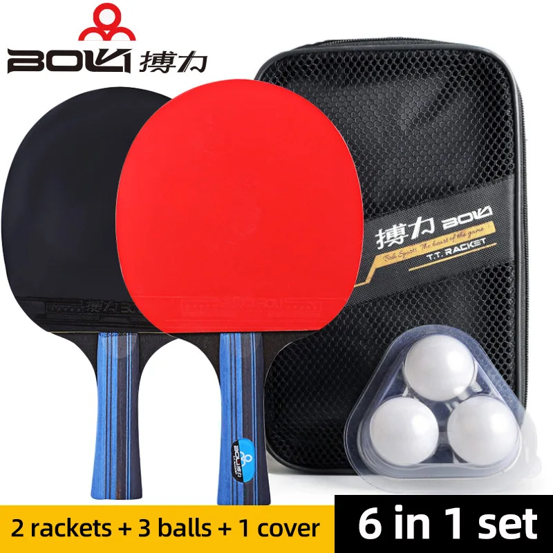 

Boli A10 Table Tennis Racket Set with 2 Ping Pong Rackets 3 Ping Pong Balls and 1 Cover