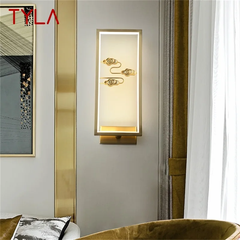 

TYLA Brass Wall Indoor Light Modern Luxury Design Sconce LED Lamp Balcony For Home Living Room Corridor