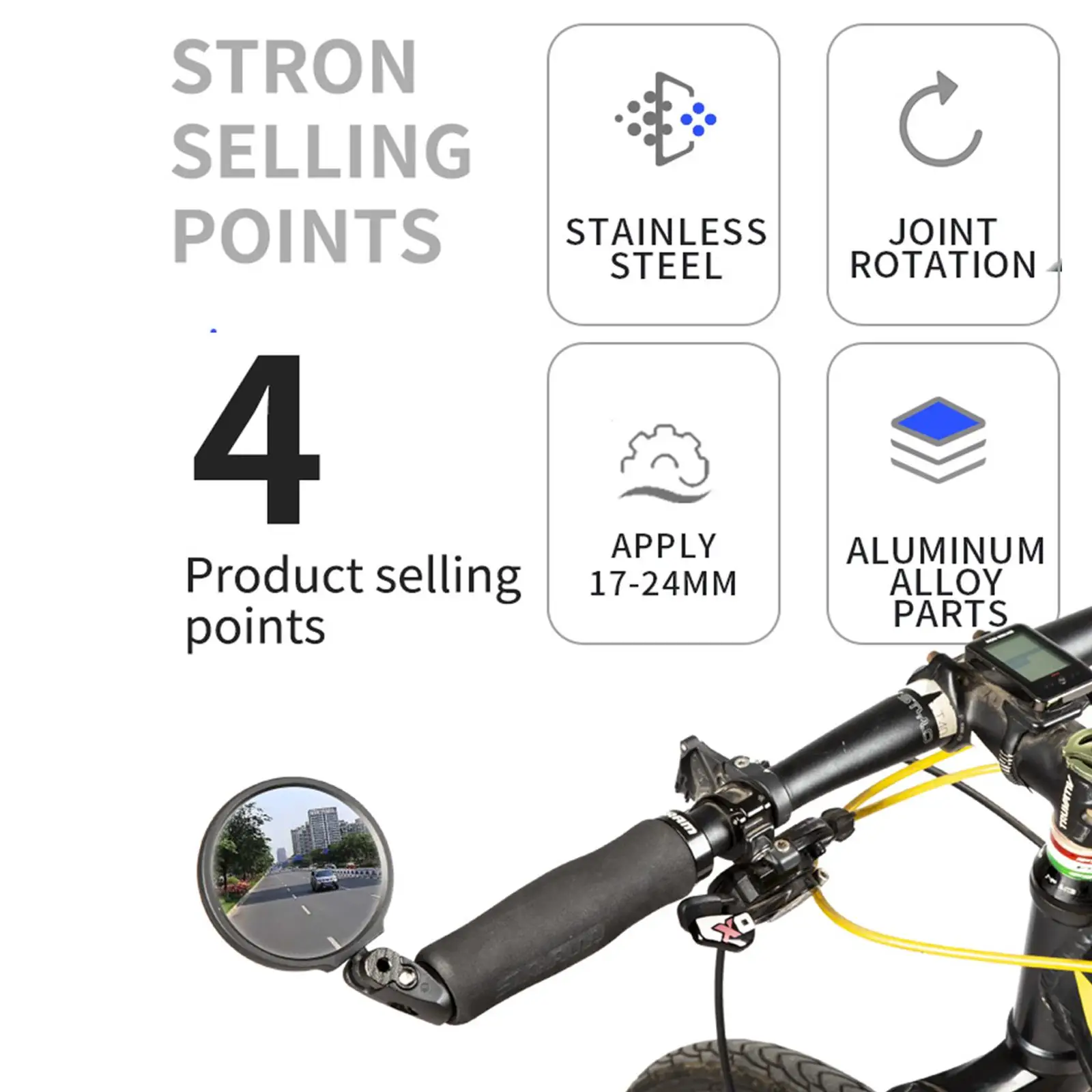 Mountain Bike Folding Rearview Mirror Adjustable Handlebar View Rear Bar Reflector Convex Mirror Alloy Aluminum End O7S5
Mountain Bike Folding Rearview Mirror Adjustable Handlebar View Rear Bar Reflector Convex Mirror Alloy Aluminum End O7S5