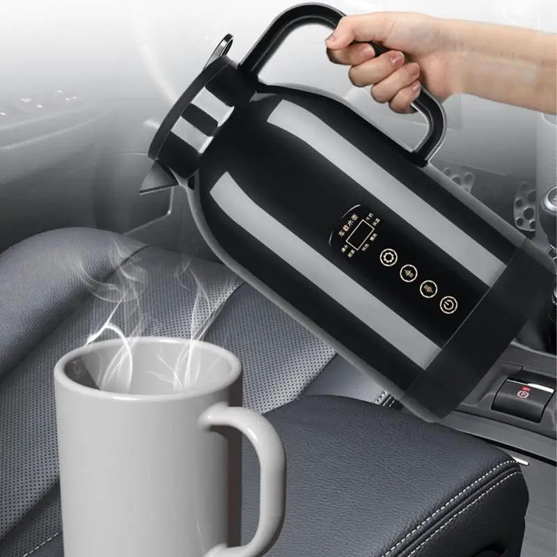 

12V/24V Electric Heating Cup Kettle Stainless Steel Water Heater Bottle for Tea Coffee Drinking Travel Car Truck Kettle 1150ml