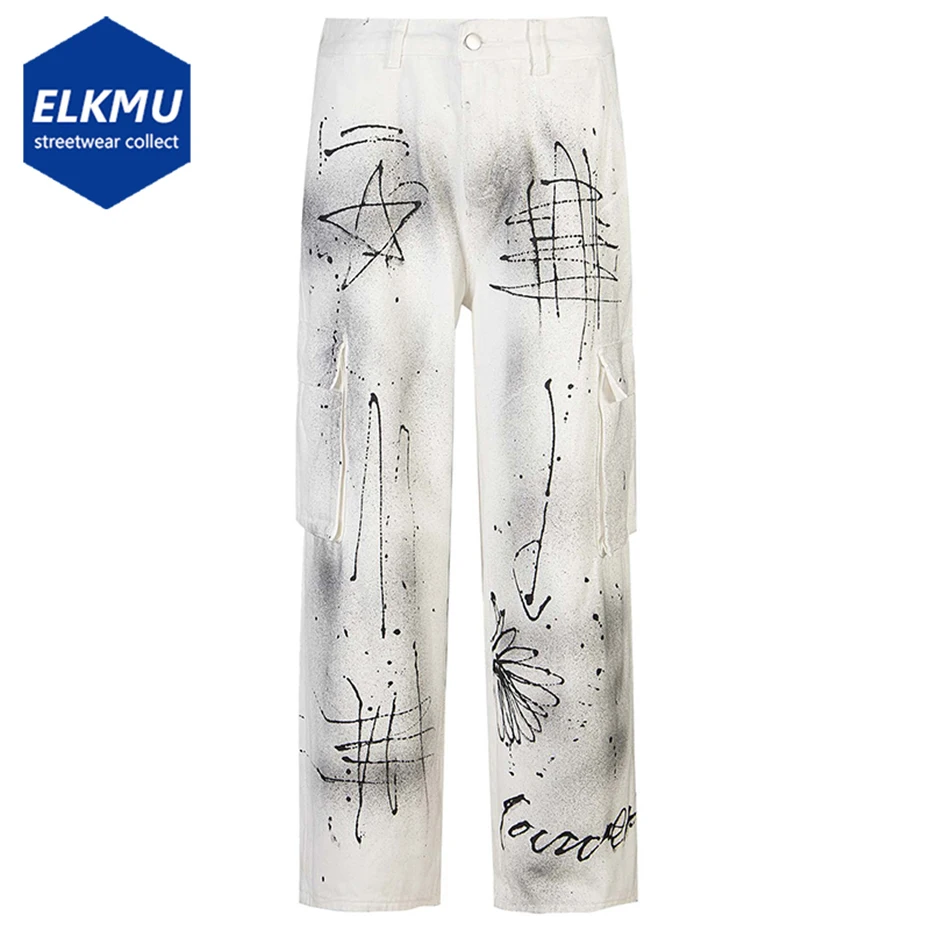 Dirty Printed White Jeans Men Streetwear Hip Hop Baggy Jeans Loose Straight Denim Pants Vintage Man Jeans Trousers
Dirty Printed White Jeans Men Streetwear Hip Hop Baggy Jeans Loose Straight Denim Pants Vintage Man Jeans Trousers