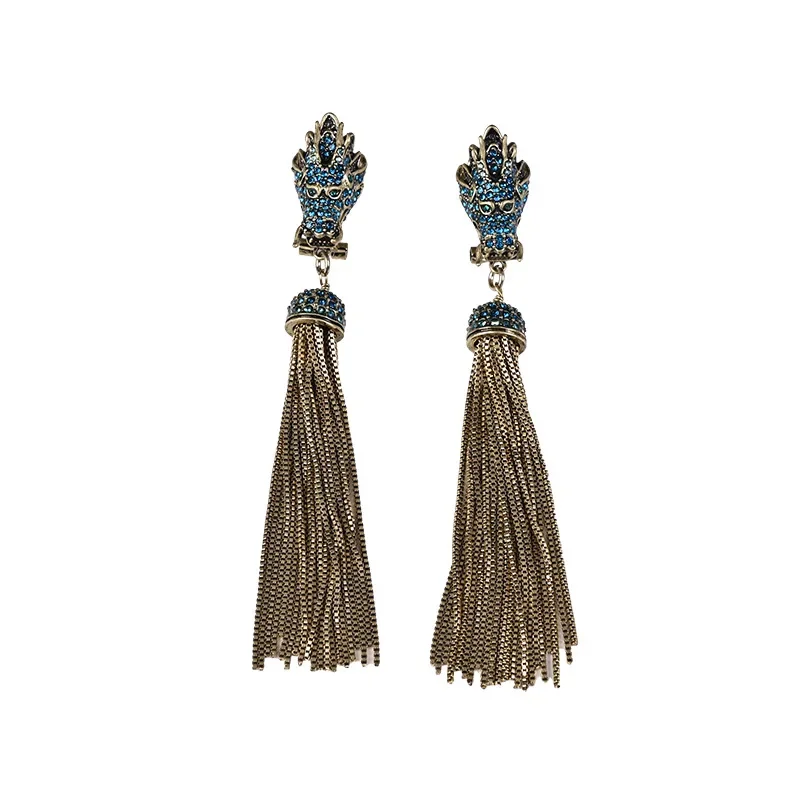 Fashionable Retro Style Long Phoenix Tail Tassel Inlaid Zircon Earrings Suitable For High-End Women's Jewelry 6 Mallzona Sb8058345dc2f4d7082e8ac2cd8e4cda0Z Fashionable Retro Style Long Phoenix Tail Tassel Inlaid Zircon Earrings Suitable For High-End Women's Jewelry Mallzona