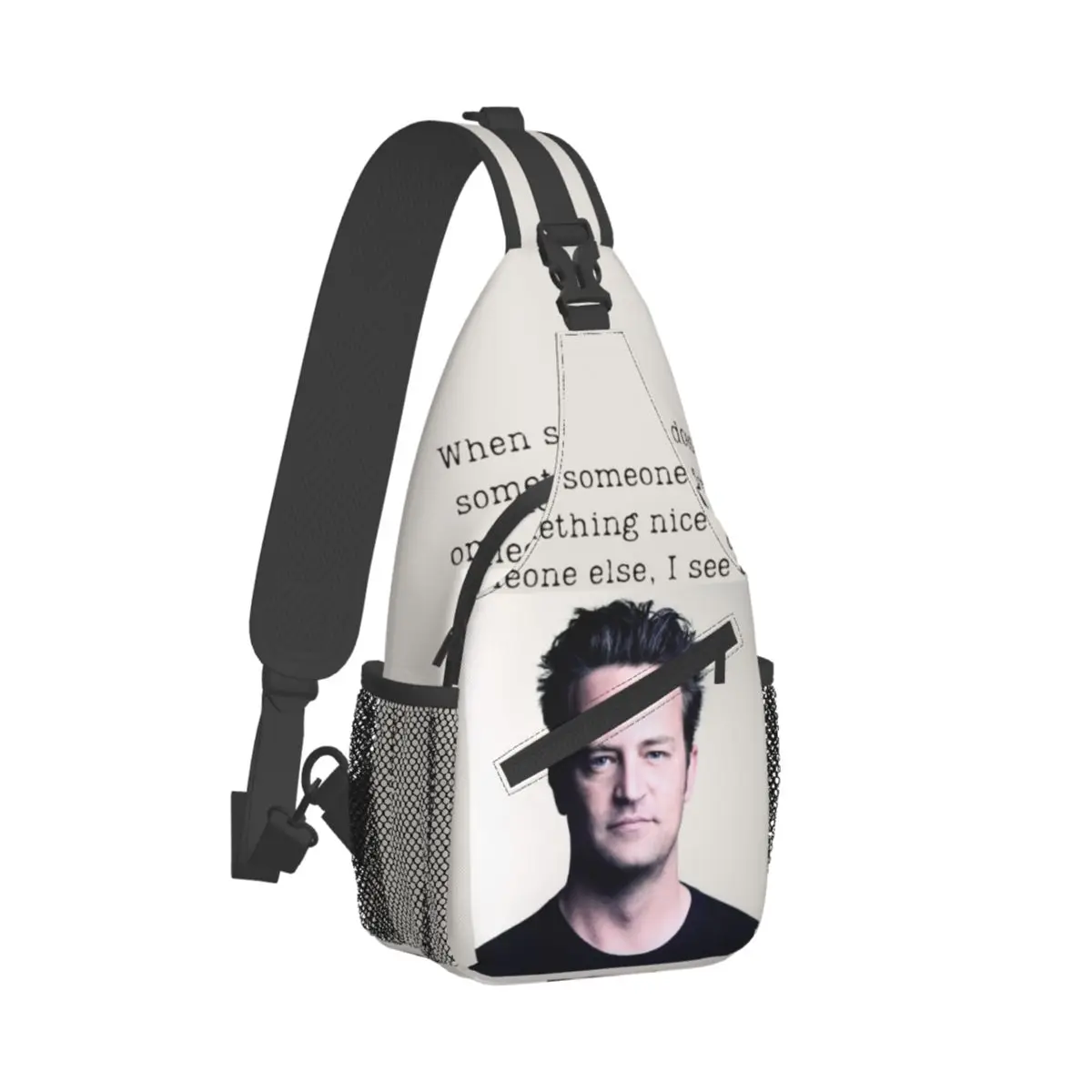 

Matthew Perry I See God Small Sling Bag Chest Crossbody Shoulder Backpack Travel Hiking Daypacks Printed Satchel