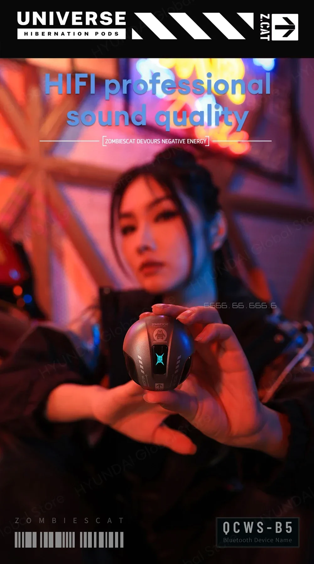 ZOMBIESCAT B5 RGB Light-in-Ear Earphones Wireless Bluetooth Earbuds ANC Active Noise Cancellation Headphones Gaming Low Latency ZOMBIESCAT B5 RGB Light in-Ear Earphones Wireless Bluetooth Earbuds ANC Active Noise Cancellation Headphones Gaming Low Latency