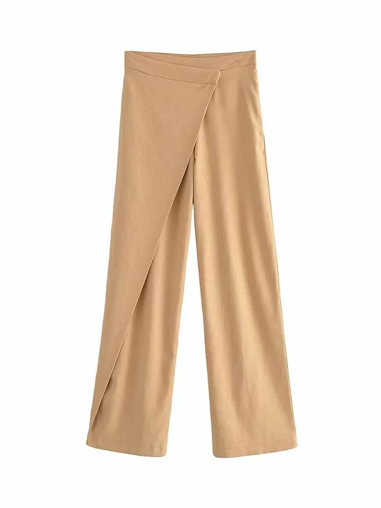 Women's 2024 New Fashion Casual Linen Blended Wrapped Scarf Style Wide Leg Pants Retro High Waist Button up Women's Pants Mujer
Women's 2024 New Fashion Casual Linen Blended Wrapped Scarf Style Wide Leg Pants Retro High Waist Button up Women's Pants Mujer