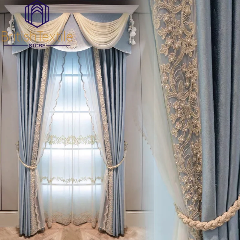 European Style Luxury Curtains for Living Dining Room Bedroom Blue Free Return High-quality Modern Blackout Custom Window Decor
European Style Luxury Curtains for Living Dining Room Bedroom Blue Free Return High-quality Modern Blackout Custom Window Decor