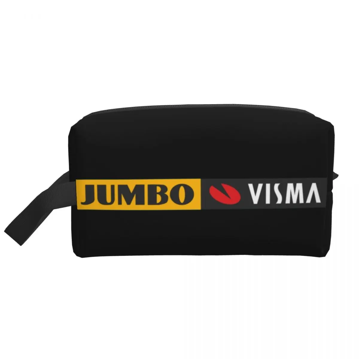 

Custom Jumbo Visma Pro Cycling Team Travel Cosmetic Bag Women Toiletry Makeup Organizer Lady Beauty Storage Dopp Kit