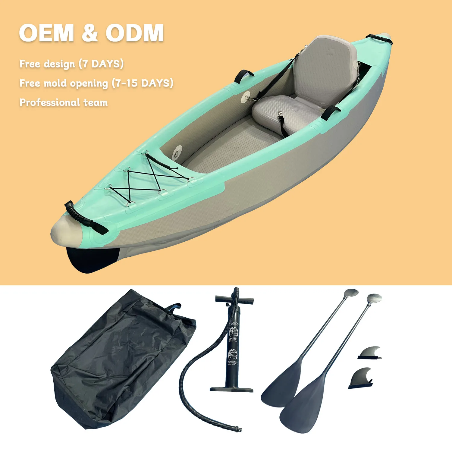 

High Quality PVC Single Inflatable Kayak Customizable for Fishing Boating Rafting Water Sports-Limited Time Discount