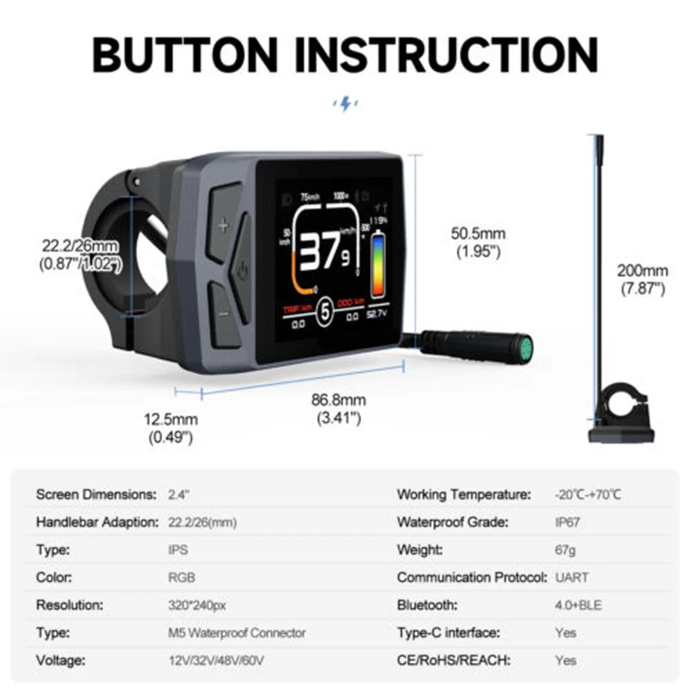 B02N Display Color Display For BAFANG BBS01 02 For BBSHD For Wheel Hub Motor 2023 New High Quality Hot Sale New
B02N Display Color Display For BAFANG BBS01 02 For BBSHD For Wheel Hub Motor 2023 New High Quality Hot Sale New