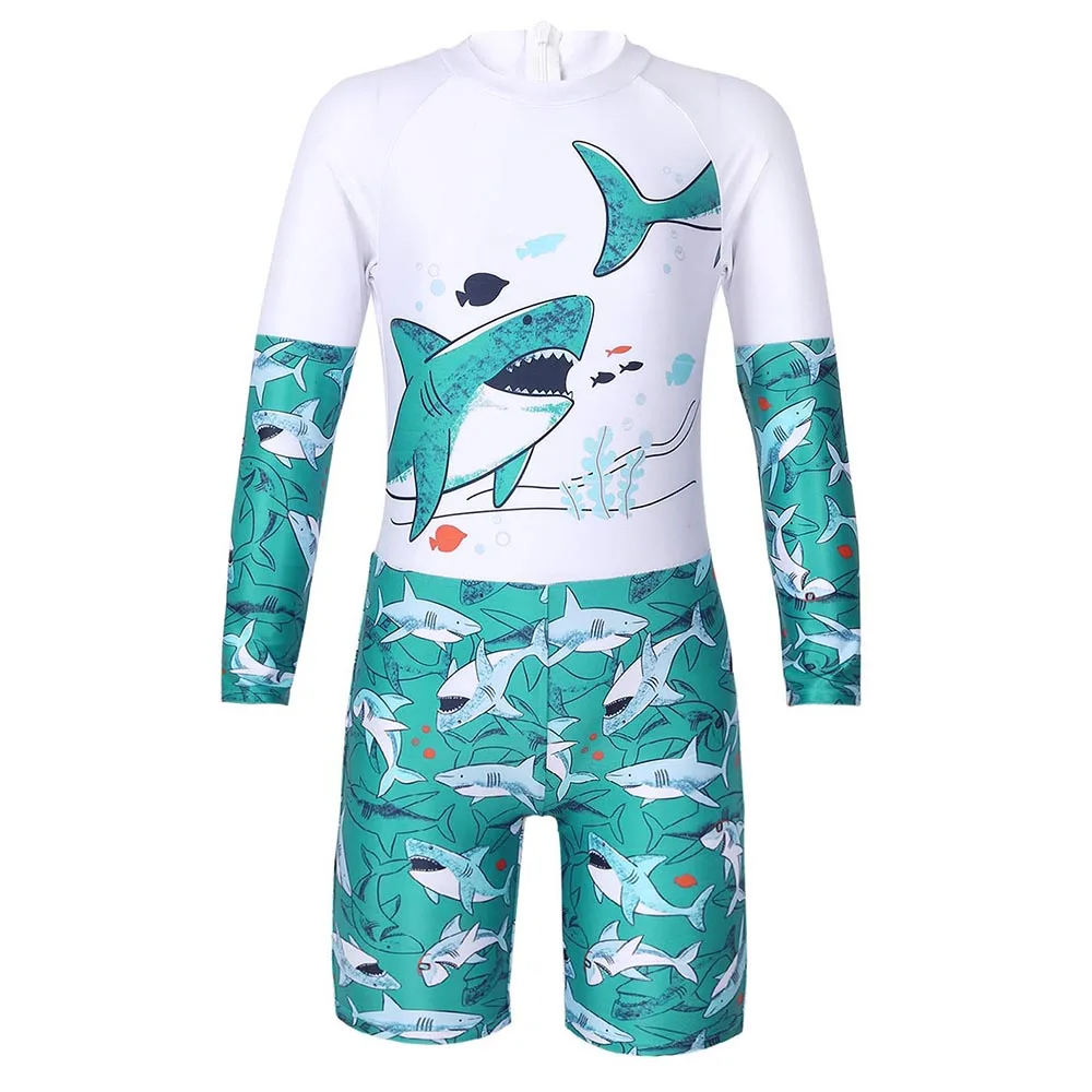 Детский цельный купальник для мальчиков, комбинезон, пляжная одежда, боди, детское боди с ложным воротником и длинным рукавом, с мультяшным принтом морской акулы
Детский цельный купальник для мальчиков, комбинезон, пляжная одежда, боди, детское боди с ложным воротником и длинным рукавом, с мультяшным принтом морской акулы