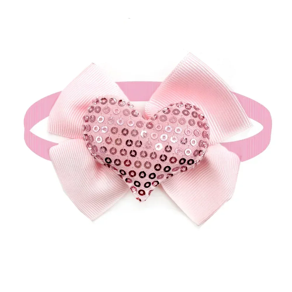 

Neckties Bow Bowties Style Day Dog Grooming Collar Valentine's Small Heart 30/50pcs Cute Bows Sequin Ties New Pet