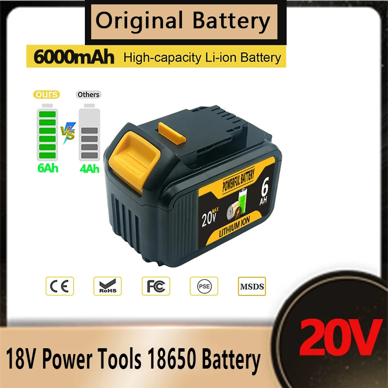 Сменный литий-ионный аккумулятор для DeWalt MAX DCB205 DCB201 DCB203, 20 в, 6,0 Ач
Сменный литий-ионный аккумулятор для DeWalt MAX DCB205 DCB201 DCB203, 20 в, 6,0 Ач